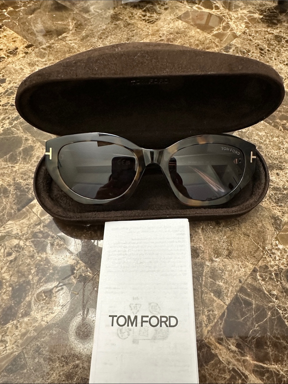 Tom Ford Penny Tortoiseshell Cat-Eye Sunglasses with Dark Lenses